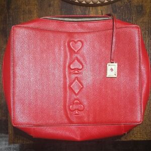 Estee Lauder Red Playing Card Cosmetic Toiletry Case